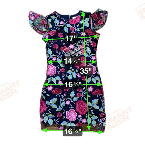 Sam Edelman Peony Embroidery Cap Sleeve Mini Dress Floral Navy Liner size 2 NWT - Picture 9 of 12